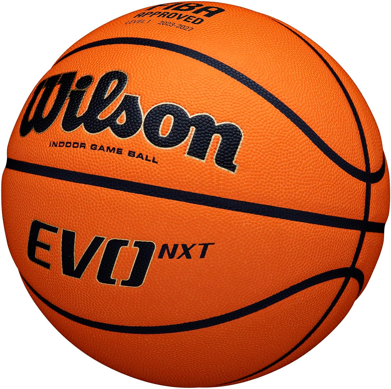 Wilson Basketball EVO NXT FIBA Game Ball, Mixed Leather, Ideal for Indoor, Size 7, Brown